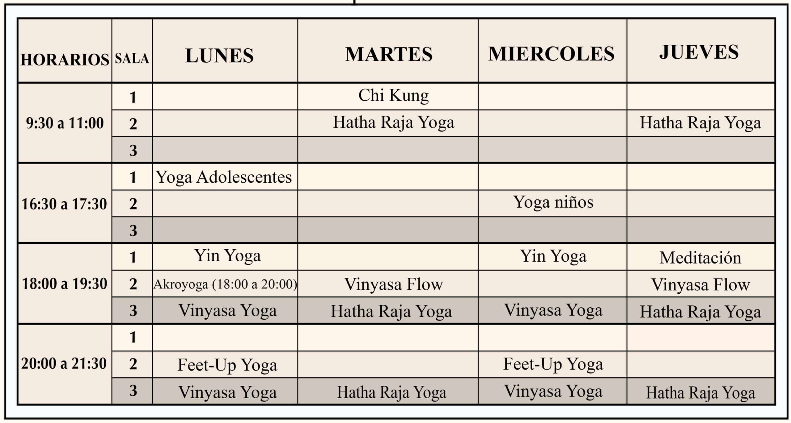 centro de yoga horario larrabide