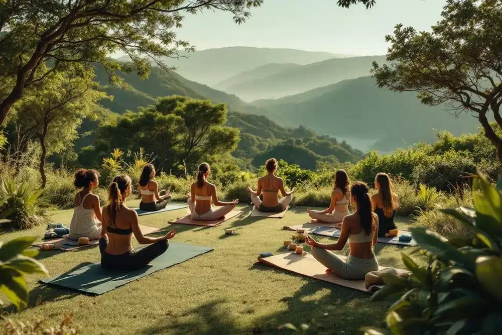 chicas amigas en retiro espiritual campo