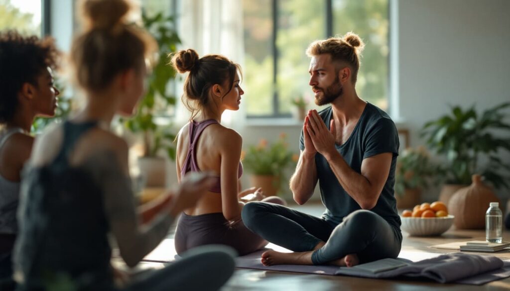 grupo de personas practicando mindfulness